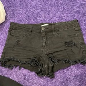 Black jean shorts